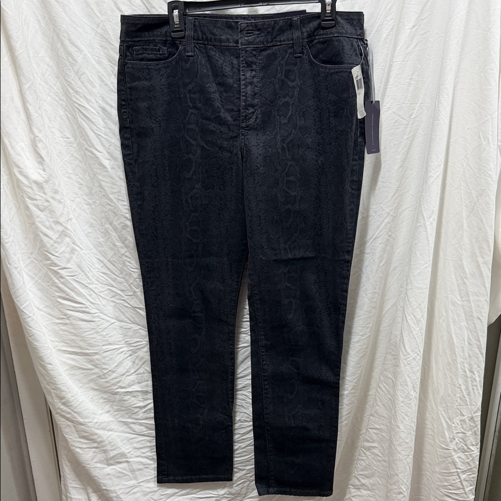 NYDJ Snake Print Charcoal Skinny Jeans